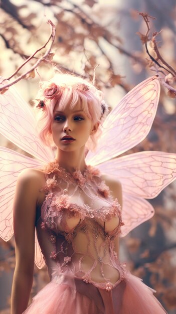 Portrait of fairy with fairycore aesthetic