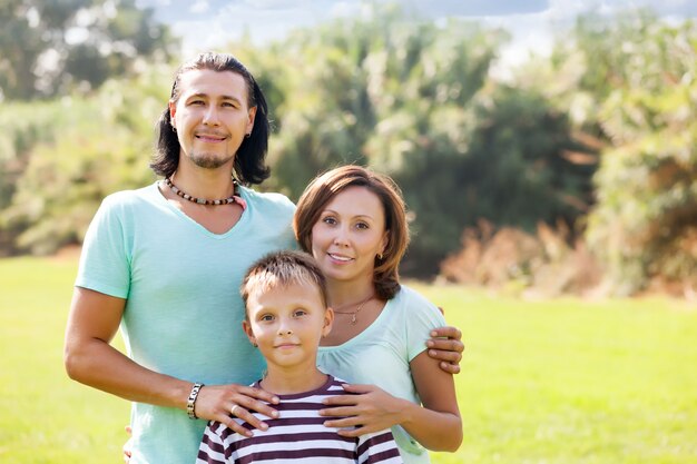 Portrait of family of three