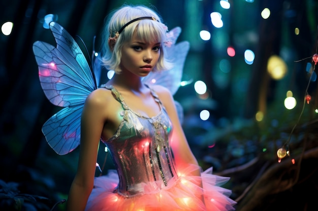 Free photo portrait of fantasy fairy with mythical aesthetic