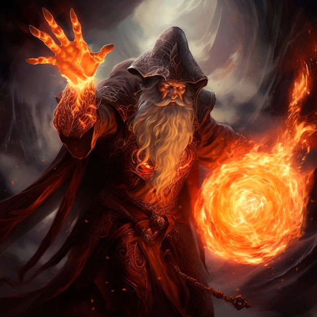 portrait of fantasy wizard character