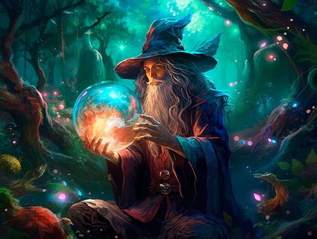 Foto gratuita portrait of fantasy wizard character