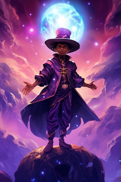 Free photo portrait of fantasy wizard character