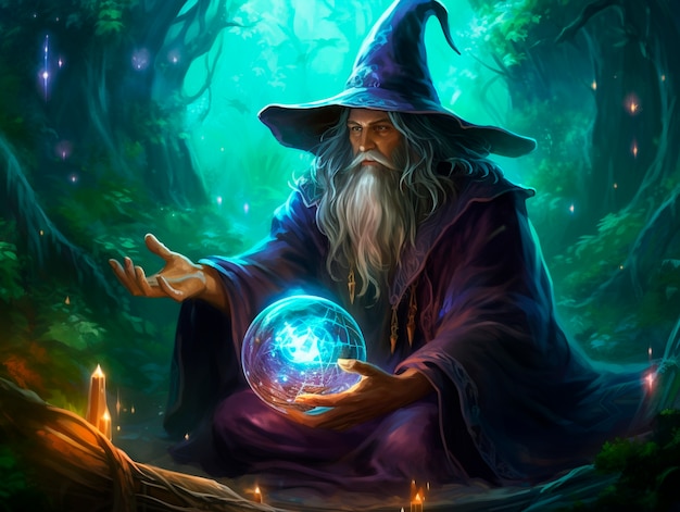 Free photo portrait of fantasy wizard character