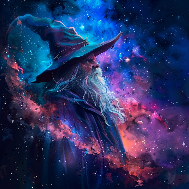 Free photo portrait of fantasy wizard character