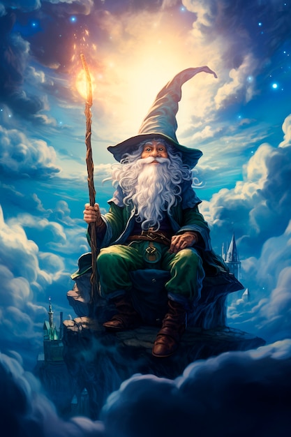 Portrait of fantasy wizard character