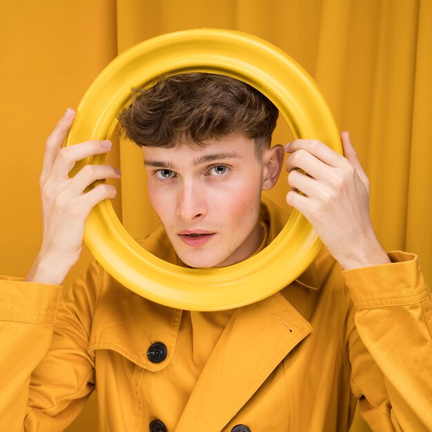 Portrait of fashionable boy with ring