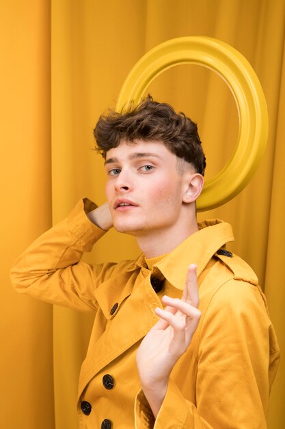 Portrait of fashionable boy with ring