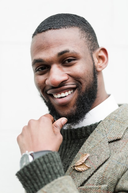 Portrait of fashionable man smiling