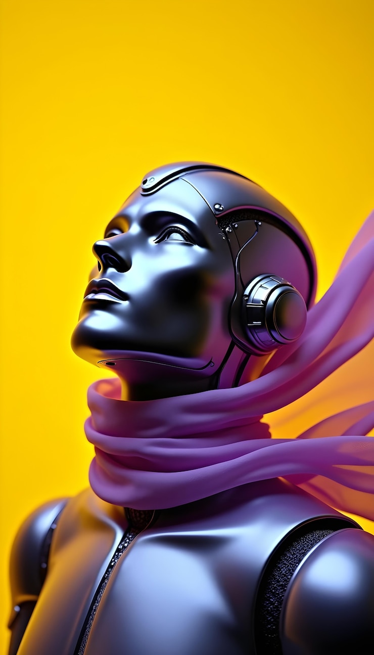 Free Photo portrait of fashionable robot