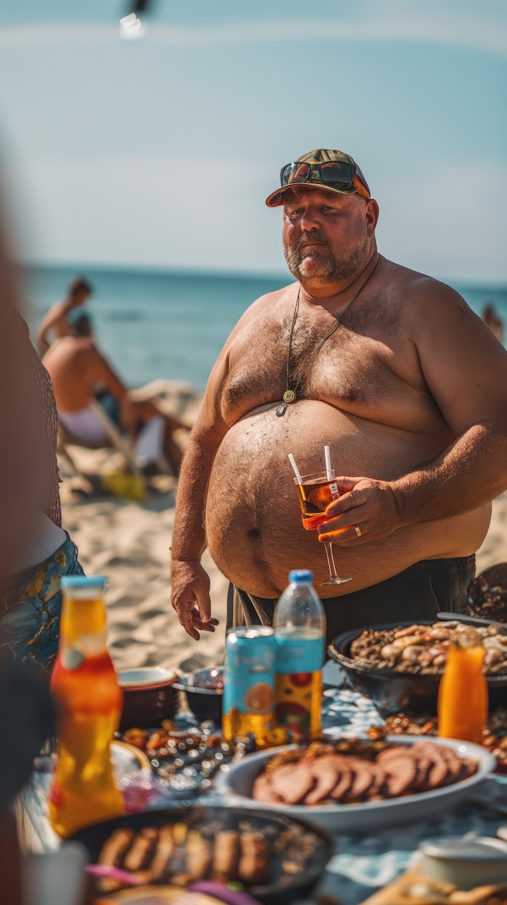 Free Photo portrait of fat tourist traveling