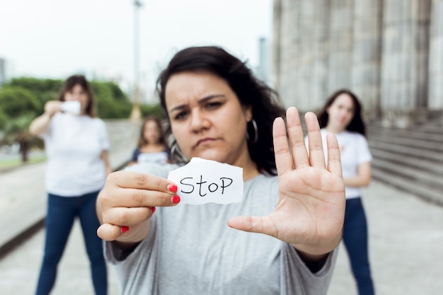 Portrait of female activist demonstrating