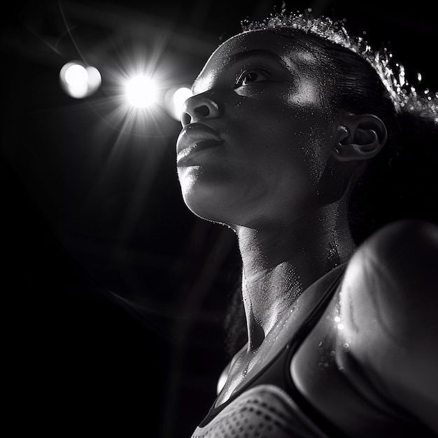 Foto gratuita ritratto di un'atleta femminile che gareggia ai giochi olimpici