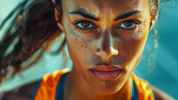 Free photo portrait of female athlete competing in the olympic games