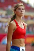 Free photo portrait of female athlete competing in the olympic games