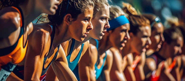 Free Photo portrait of female athletes competing in the olympic games