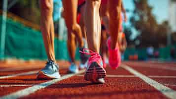 Free photo portrait of female athletes competing in the olympic games