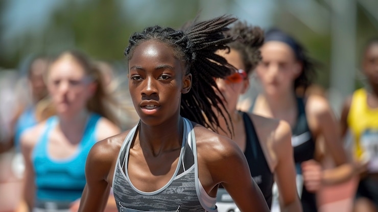 Free Photo portrait of female athletes competing in the olympic games