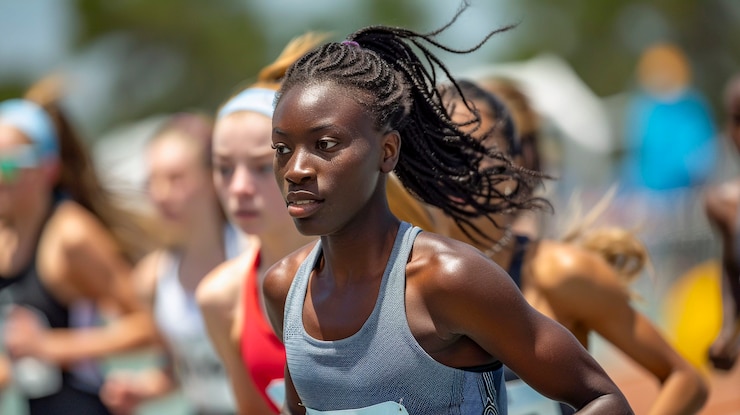 Free Photo portrait of female athletes competing in the olympic games