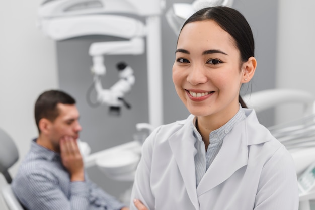 Portrait of female dentist