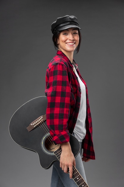 Portrait female guitarist