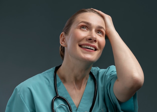 Free photo portrait of female health worker