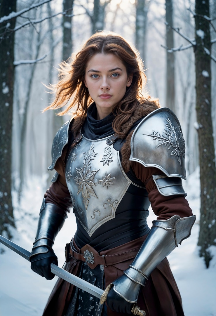 Free Photo portrait of female princess warrior