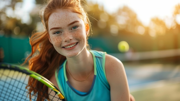 Portrait of female tennis player