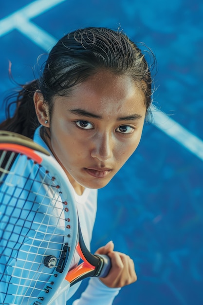 Free photo portrait of female tennis player