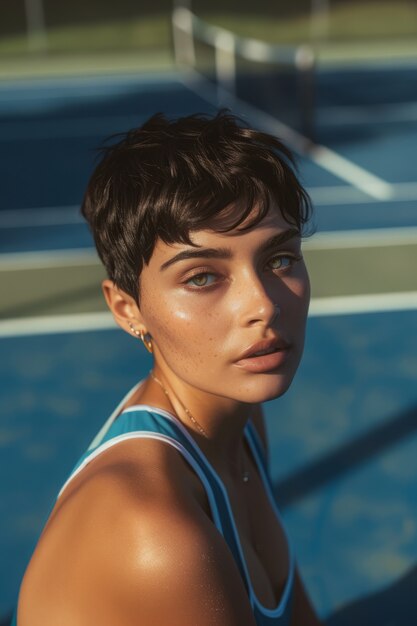 portrait of female tennis player