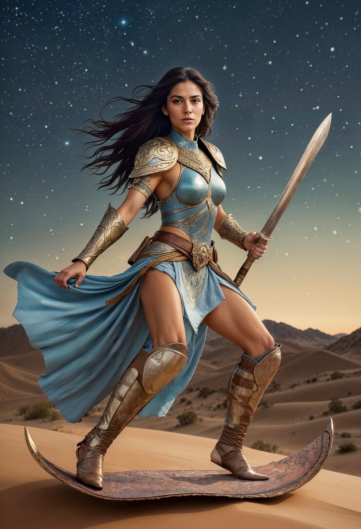 Free Photo portrait of female warrior princess