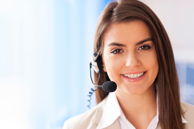 Portrait of female worker customer service