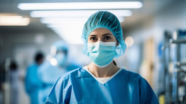 Portrait of female working nurse