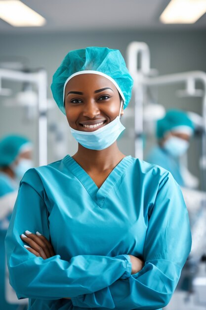 Portrait of female working nurse