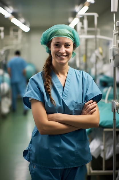 Portrait of female working nurse