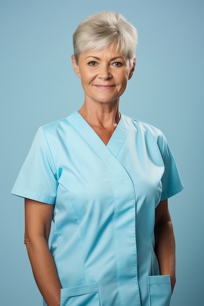 Free photo portrait of female working nurse