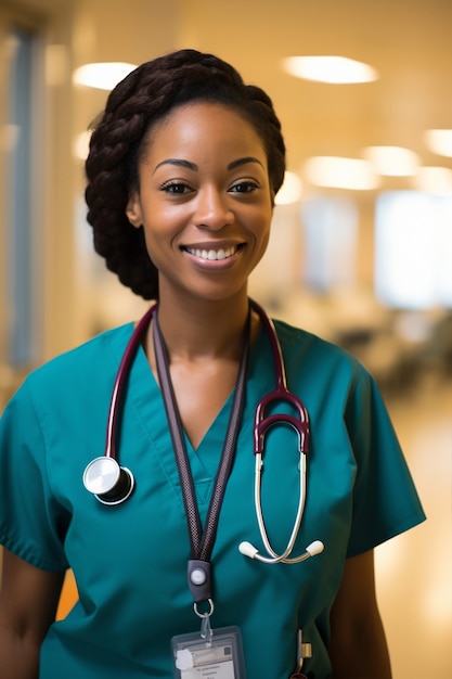 Free photo portrait of female working nurse