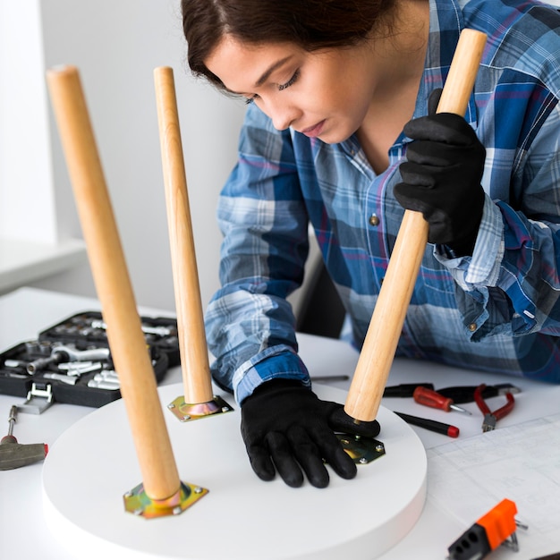 Free photo portrait female working