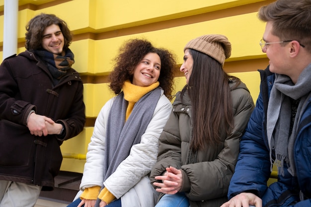 Free photo portrait of friends having a great time together