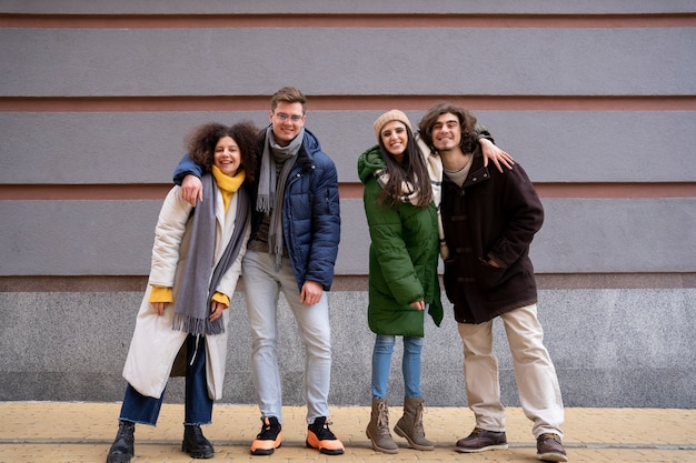 Free photo portrait of friends having a great time together