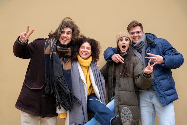 Free photo portrait of friends having a great time together