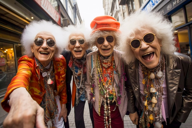 Foto gratuita ritratto di nonne divertenti vestite