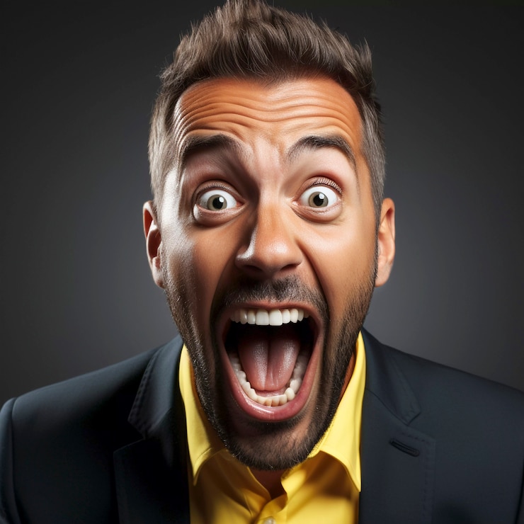 Free Photo portrait of funny man dressed up