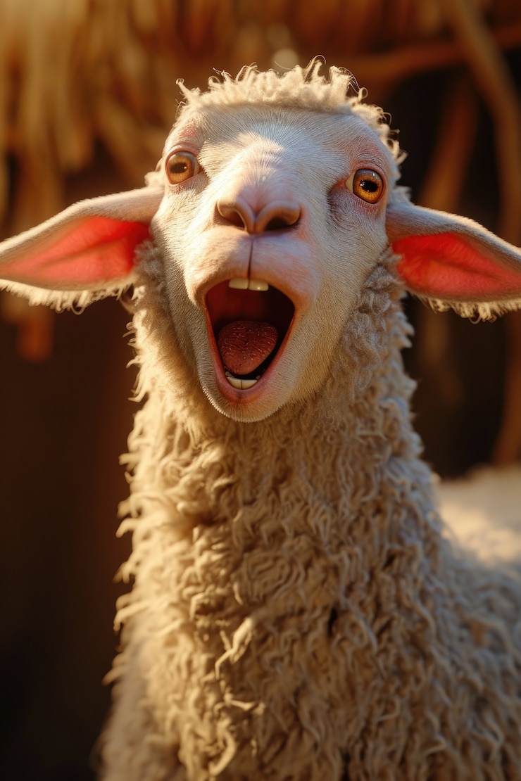 Free Photo portrait of funny sheep