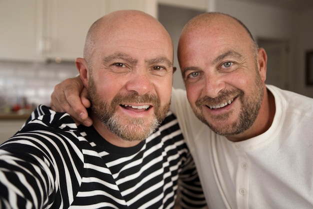 Free photo portrait of gay men showing their love and affection