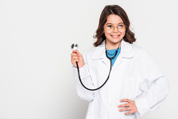 Portrait girl dressed as doctor