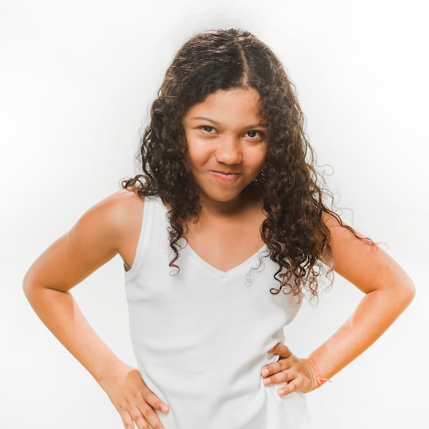 Portrait of a girl looking at camera