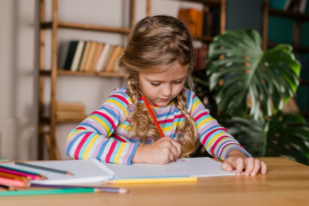 Portrait girl playing