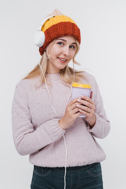 Portrait of girl with headphones