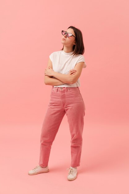 Portrait girl with sunglasses