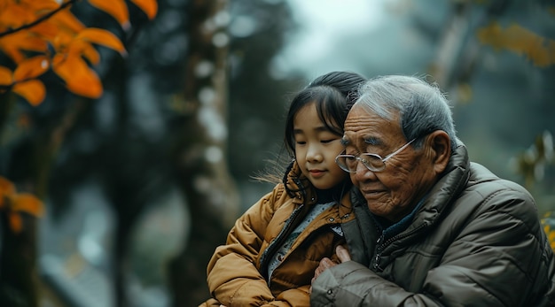 Free photo portrait of grandparent with grandchild